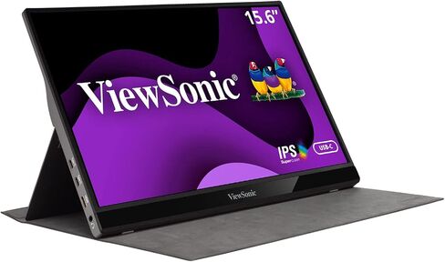 ViewSonic VG1655 15.6 Inch 1080p Portable Monitor, IPS Display with Eye Care for Comfortable Mobile Workspaces and Second Screen Productivity, Built-in Stand, 60W USB-C, and mini HDMI Inputs in Saudi Arabia
