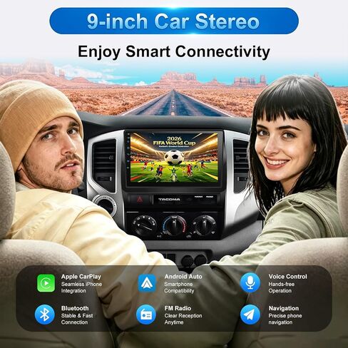 Car Radio for Toyota Tacoma 2005-2015 Wireless Carplay Android Auto,9 inch HD IPS Touchscreen Car Stereo with Mirror Link Bluetooth/EQ/FM/SWC in Saudi Arabia