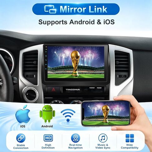 Car Radio for Toyota Tacoma 2005-2015 Wireless Carplay Android Auto,9 inch HD IPS Touchscreen Car Stereo with Mirror Link Bluetooth/EQ/FM/SWC in Saudi Arabia