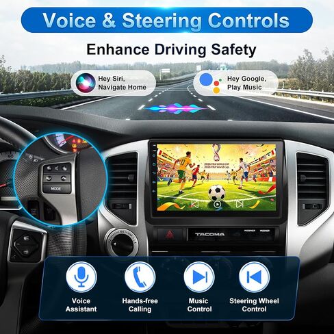Car Radio for Toyota Tacoma 2005-2015 Wireless Carplay Android Auto,9 inch HD IPS Touchscreen Car Stereo with Mirror Link Bluetooth/EQ/FM/SWC in Saudi Arabia