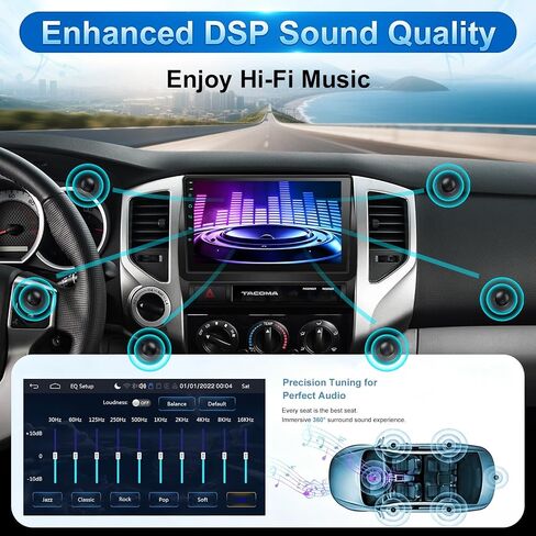 Car Radio for Toyota Tacoma 2005-2015 Wireless Carplay Android Auto,9 inch HD IPS Touchscreen Car Stereo with Mirror Link Bluetooth/EQ/FM/SWC in Saudi Arabia