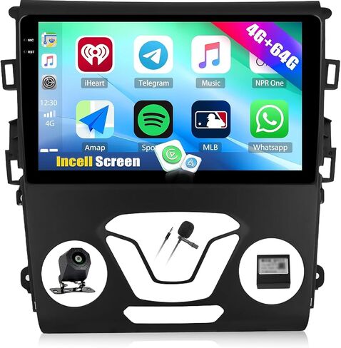 4GB+64GB Car Radio Stereo for Ford Fusion 2013-2016 (for Small Display) Wireless CarPlay & Android Auto 9 Inch in-Cell 1280 * 720 Touch Screen Head Unit with GPS WiFi Bluetooth FM Backup Camera in Saudi Arabia