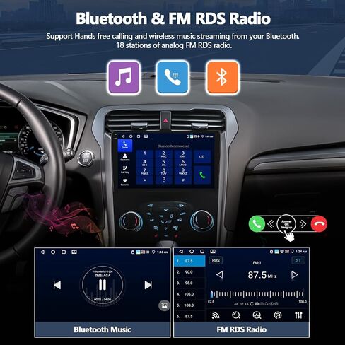 4GB+64GB Car Radio Stereo for Ford Fusion 2013-2016 (for Small Display) Wireless CarPlay & Android Auto 9 Inch in-Cell 1280 * 720 Touch Screen Head Unit with GPS WiFi Bluetooth FM Backup Camera in Saudi Arabia