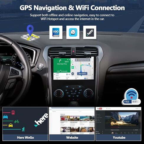 4GB+64GB Car Radio Stereo for Ford Fusion 2013-2016 (for Small Display) Wireless CarPlay & Android Auto 9 Inch in-Cell 1280 * 720 Touch Screen Head Unit with GPS WiFi Bluetooth FM Backup Camera in Saudi Arabia