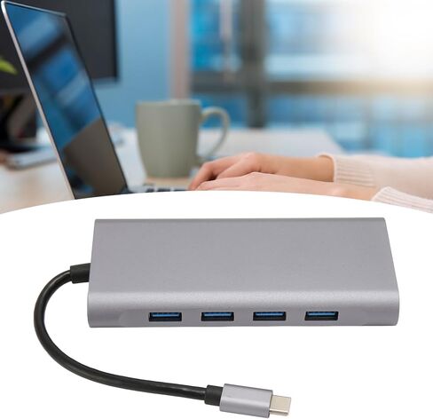 محور Vikye USB 3.0، محطة إرساء 11 في 1 5 جيجابت في الثانية USB/USB C، USB 3.0 x 4 / HD 4K VGA RJ45 Ethernet PD شحن منافذ 3.5 مم، موزع USB متوافق مع نظام التشغيل Windows in Saudi Arabia