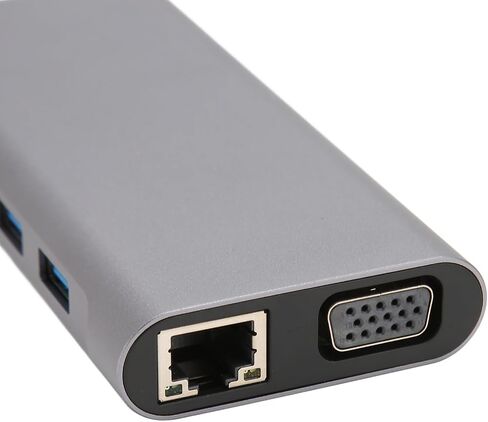محور Vikye USB 3.0، محطة إرساء 11 في 1 5 جيجابت في الثانية USB/USB C، USB 3.0 x 4 / HD 4K VGA RJ45 Ethernet PD شحن منافذ 3.5 مم، موزع USB متوافق مع نظام التشغيل Windows in Saudi Arabia