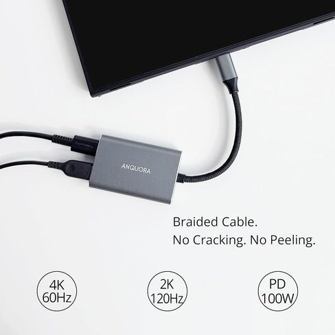 AR Glasses Hub for Switch 2, USB-C to AR Glasses 4K@60Hz Adapter with 100W PD 3.0 Charging, Aluminum Shell, Compatible with Switch2, ROG Ally X, Steam Deck, Supports XREAL Rokid Viture Glasses in Saudi Arabia