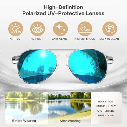EarlySincere AI Smart Glasses, Smart Translation Glasses That Support 164 Language Translation, IP65 Waterproof Smart Sunglasses, Classic Aviator Sunglasses with Voice Assistant/AI Call/Chat GPT in Saudi Arabia