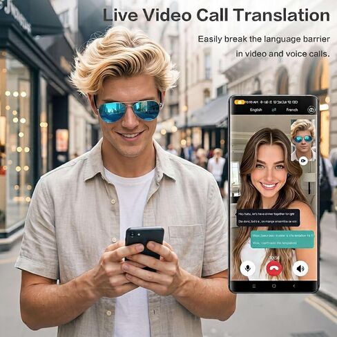 EarlySincere AI Smart Glasses, Smart Translation Glasses That Support 164 Language Translation, IP65 Waterproof Smart Sunglasses, Classic Aviator Sunglasses with Voice Assistant/AI Call/Chat GPT in Saudi Arabia