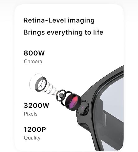 AI Smart Glasses with 8MP Camera – Bluetooth Sunglasses for Men with Real-Time Translation, Voice Assistant, Open-Ear Audio, Auto Photochromic Lenses Lenses in Saudi Arabia