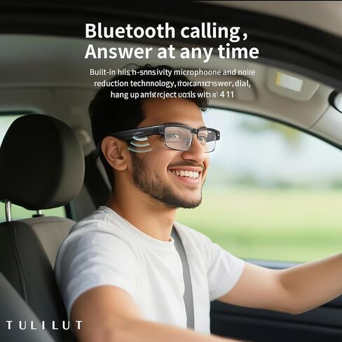 AI Smart Glasses with 8MP Camera – Bluetooth Sunglasses for Men with Real-Time Translation, Voice Assistant, Open-Ear Audio, Auto Photochromic Lenses Lenses in Saudi Arabia