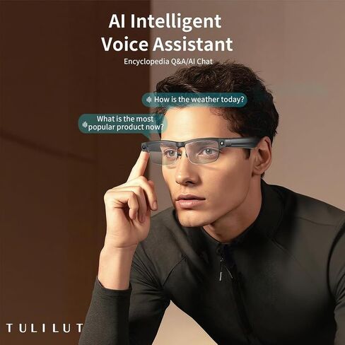 AI Smart Glasses with 8MP Camera – Bluetooth Sunglasses for Men with Real-Time Translation, Voice Assistant, Open-Ear Audio, Auto Photochromic Lenses Lenses in Saudi Arabia