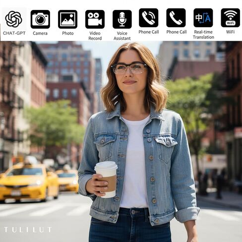 AI Smart Glasses with 8MP Camera – Bluetooth Sunglasses for Men with Real-Time Translation, Voice Assistant, Open-Ear Audio, Auto Photochromic Lenses Lenses in Saudi Arabia