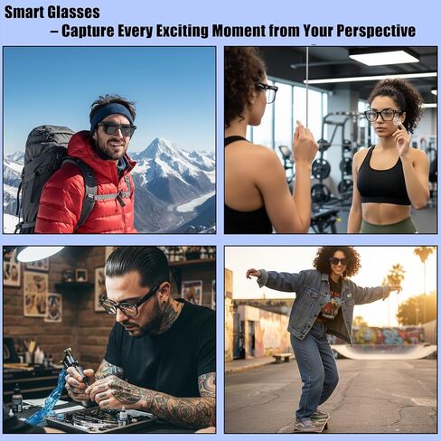 AI Smart Glasses with 8MP Camera – Bluetooth Sunglasses for Men with Real-Time Translation, Voice Assistant, Open-Ear Audio, Auto Photochromic Lenses Lenses in Saudi Arabia