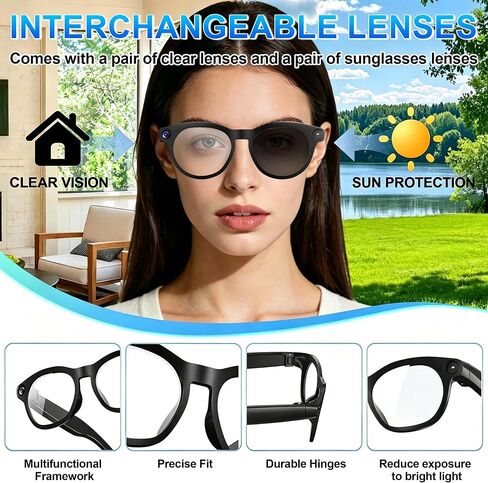 AI Smart Glasses with Camera, 4K Video Recording & Photo Capture Sunglasses in Saudi Arabia