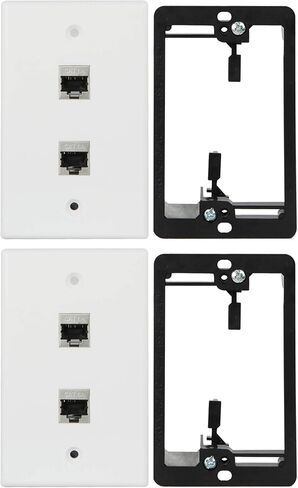 Ethernet Wall Plate 4 Ports Cat6A, with Mounting Bracket, 1 Pack in Saudi Arabia