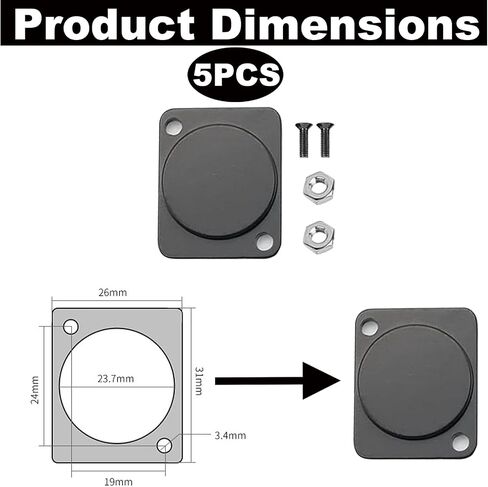 5PCS Panel Mount Blank Plates D Series Metal Rack Mounting Plates for Chassis Connectors XLR Connectors Ideal for Custom Installations Professional Grade Panel Mount Blank Plates in Saudi Arabia