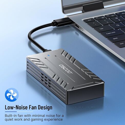 40Gbps USB4 NVMe M.2 Enclosure with Active Cooling & Silent Fan, Aluminum Heat Dissipation, Compatible with Thunderbolt 5/4/3, USB4, USB 3.2, M1/M2 Pro/Max – External SSD Enclosure - SSD Not Included in Saudi Arabia