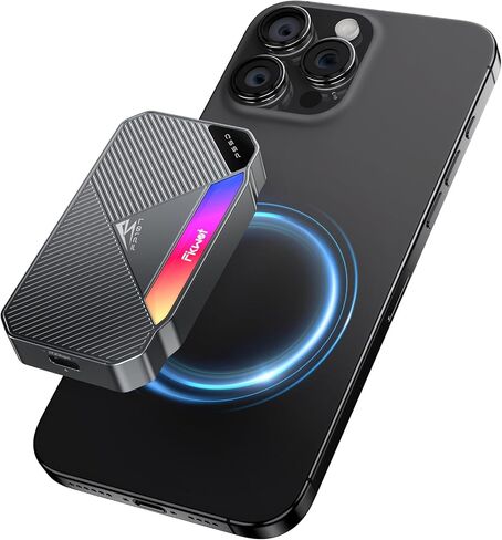 Fikwot FP107 1 تيرابايت SSD محمول مغناطيسي، 2050 ميجابايت/ثانية USB 3.2 Gen 2x2 SSD محمول مع إضاءة RGB، تخزين فيديو 4K، محركات أقراص صلبة خارجية لأجهزة iPhone15/16، Android/PC/Mac، PS5/PS4(Pro) إلخ. in Saudi Arabia