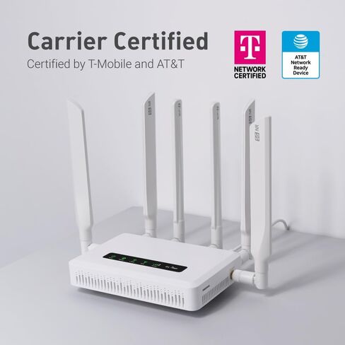 GL.iNet GL-X3000 (Spitz AX) موجه 5G للبوابة الخلوية للمنزل والمركبات الترفيهية، Wi-Fi 6، هوائيات قابلة للفصل، بطاقة SIM مزدوجة، جهاز T-Mobile & AT&T IoT معتمد، عائلة/منطقة ريفية/رحلات برية in Kuwait