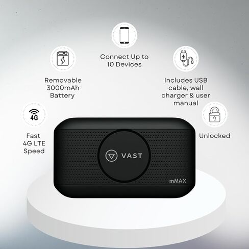 Vast H1 4G LTE MiFi Mobile WiFi Hotspot Router - GSM Unlocked for T-Mobile and Global Carriers in Saudi Arabia
