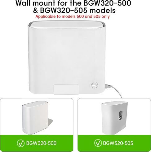 حامل حائط معدني لألياف AT&T (Arris) BGW320+طقم حامل حامل طوب الطاقة، مصمم لحامل تركيب بوابة مودم الإنترنت AT&T متوافق مع BGW-320، حامل جدار فولاذي أبيض لـ BGW320-500,505 in Saudi Arabia