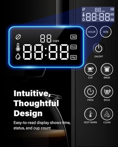 SHARDOR 10-Cup Programmable Drip Coffee Maker, LED Display,Smart Memory in Saudi Arabia