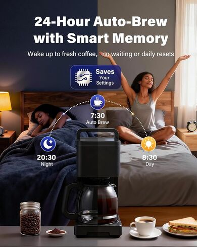 SHARDOR 10-Cup Programmable Drip Coffee Maker, LED Display,Smart Memory in Saudi Arabia