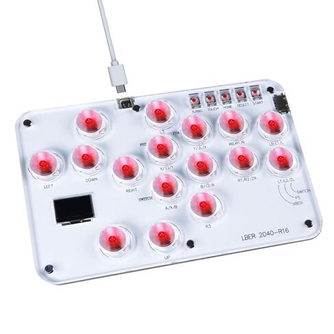 TAILYX Leverless Controller Arcade Stick R16، وحدة تحكم Arcade Stick لجميع الأزرار للكمبيوتر / PS3 / PS4 / Steam / Switch، Arcade Stick Street Fight مع وظيفة Turbo وRGB مخصص (يدعم Hot Swap & SOCD-White) in Saudi Arabia