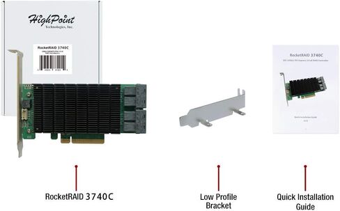 HighPoint Technologies RocketRAID 3740C PCIe 3.0 x8 16-Port 12Gb/s SAS RAID Controller (RR3740C) in Saudi Arabia