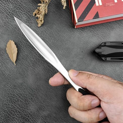 3.46" Fixed Blade Knife with Sheath, 440C Stainless Steel Rubber Handle Straight Knives, Outdoor knife for camping, Hiking, Fishing and Everyday carry in Saudi Arabia