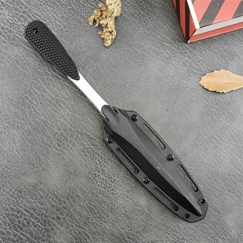 3.46" Fixed Blade Knife with Sheath, 440C Stainless Steel Rubber Handle Straight Knives, Outdoor knife for camping, Hiking, Fishing and Everyday carry in Saudi Arabia