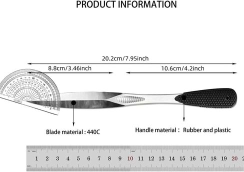3.46" Fixed Blade Knife with Sheath, 440C Stainless Steel Rubber Handle Straight Knives, Outdoor knife for camping, Hiking, Fishing and Everyday carry in Saudi Arabia