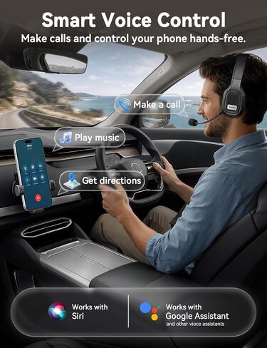 Bluetooth Headset with Mic, 60 Hours Talking Time Single-Ear Wireless Headset, ENC Noise Canceling, One-Touch Mute, Dual-Device Connection for Truck Driver, Office, Call Center, Phone/PC, Black in Saudi Arabia