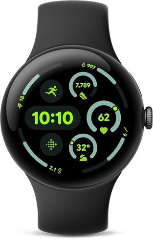 أحدث طراز لساعة Google Pixel Watch 3 (45 ملم) - هيكل من الألومنيوم باللون الأسود غير اللامع - سوار من حجر السج - شبكة Wi-Fi (متجددة) in Saudi Arabia