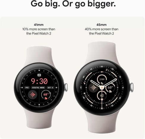 أحدث طراز لساعة Google Pixel Watch 3 (45 ملم) - هيكل من الألومنيوم باللون الأسود غير اللامع - سوار من حجر السج - شبكة Wi-Fi (متجددة) in Saudi Arabia