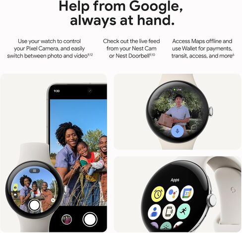 أحدث طراز لساعة Google Pixel Watch 3 (45 ملم) - هيكل من الألومنيوم باللون الأسود غير اللامع - سوار من حجر السج - شبكة Wi-Fi (متجددة) in Saudi Arabia