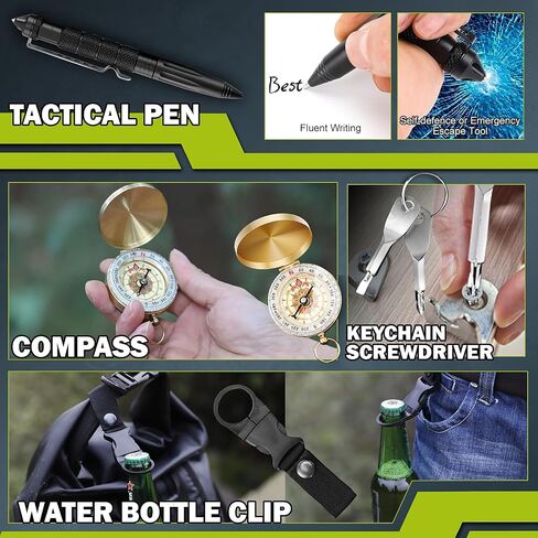Survival Kit 17 in 1, Survival Gear and Supplies for Adult Teen Men, Survival Case, 2025 Xmas Holiday Surprise Gift for Fishing Hunting Camping Outdoor Adventure Gifts for Men Fathers Day in Saudi Arabia