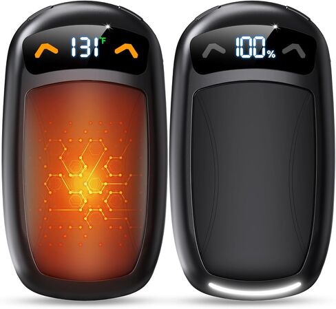 Rechargeable Hand Warmer 2Pack, AI Chips Electric Hand Warmers with LED Display, 3 Temps Portable Magnetic Handwarmers, Pocket-Sized Electronic Hand Warmers for Man, Women, Camping, Hunting, Christmas in Saudi Arabia