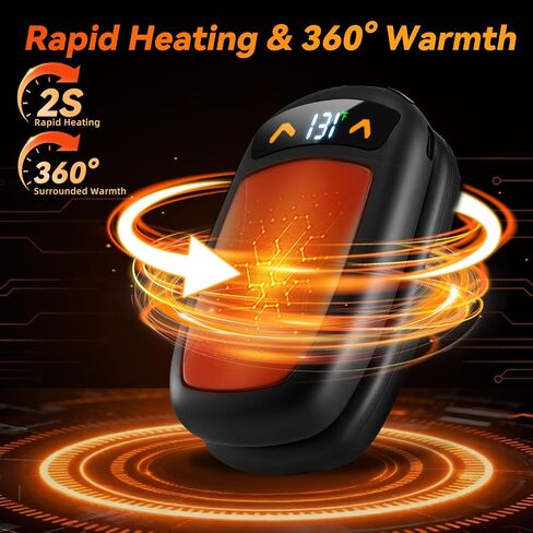 Rechargeable Hand Warmer 2Pack, AI Chips Electric Hand Warmers with LED Display, 3 Temps Portable Magnetic Handwarmers, Pocket-Sized Electronic Hand Warmers for Man, Women, Camping, Hunting, Christmas in Saudi Arabia