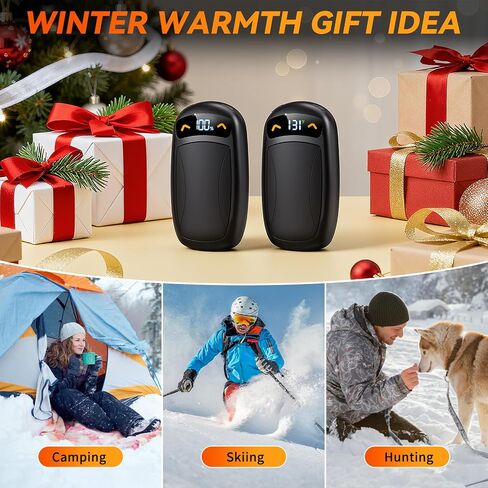 Rechargeable Hand Warmer 2Pack, AI Chips Electric Hand Warmers with LED Display, 3 Temps Portable Magnetic Handwarmers, Pocket-Sized Electronic Hand Warmers for Man, Women, Camping, Hunting, Christmas in Saudi Arabia