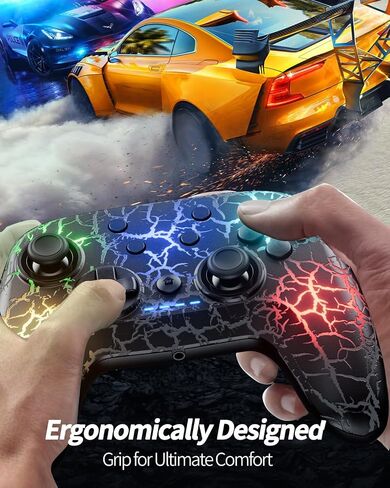 2 حزمة من وحدات التحكم اللاسلكية، متوافقة مع Switch/Switch Lite/OLED/PC، وحدة تحكم Switch Pro بقدرة 1000 مللي أمبير في الساعة مع 9 ألوان LED، قابلة للبرمجة، متعددة الاهتزازات وجيروسكوب متعدد المحاور، الحركة، التوربو، المشاركة، لقطة الشاشة in Saudi Arabia