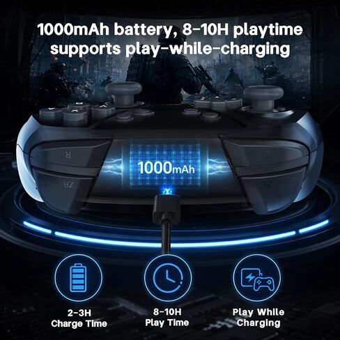 YAEYE Wireless Switch Pro Controller with NFC Amiibo, 1000mAh Battery Switch Controller for Nintendo Switch/Switch Lite/Switch OLED/PC, Gamepad with 6-Axis Gyro Dual Vibration Screenshot in Saudi Arabia