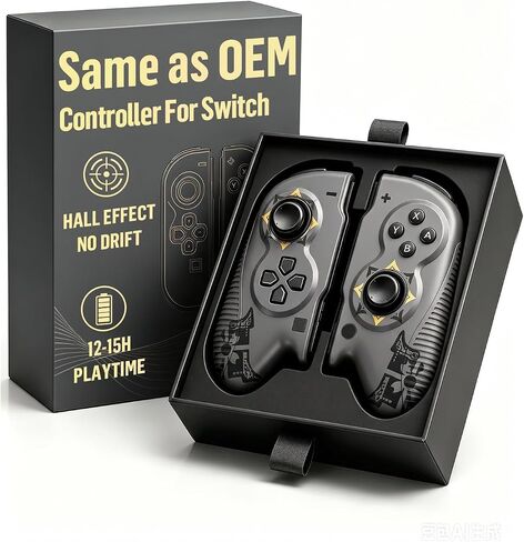 Zyvarelon Switch Controller,Switch Remote with Hall Effect Zero Drift,Wireless LR Controllers Support HD Rumble 6 Axis,Wake Up Screenshot,15 Hours Playtime,Compatible with OLED,Lite,No NFC,Grey. in Saudi Arabia