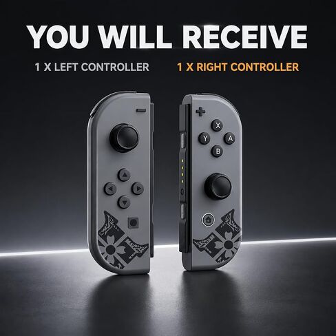 Zyvarelon Switch Controller,Switch Remote with Hall Effect Zero Drift,Wireless LR Controllers Support HD Rumble 6 Axis,Wake Up Screenshot,15 Hours Playtime,Compatible with OLED,Lite,No NFC,Grey. in Saudi Arabia