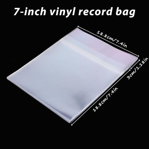 7-Inch Vinyl Record Outer Sleeves, Clear Anti- Static EP Album Covers Protective Covers for Collection Protection, 25pcs in Saudi Arabia