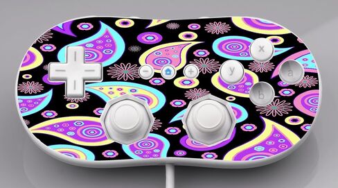 Amazing Bright Paisley Design Vinyl Decal Sticker Skin by Debbie's Designs for Wii Classic Controller in Saudi Arabia