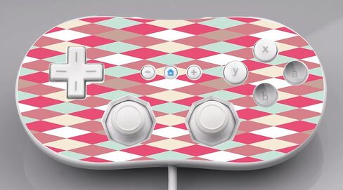 ملصق لاصق من الفينيل الوردي بنمط Fun Diamonds من Debbie's Designs لوحدة تحكم Wii Classic in Saudi Arabia