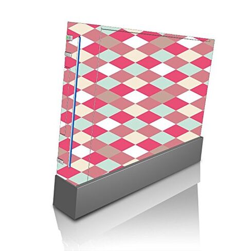 Fun Diamonds pattern Pink Vinyl Decal Sticker Skin by Debbie's Designs for Wii Console in Saudi Arabia