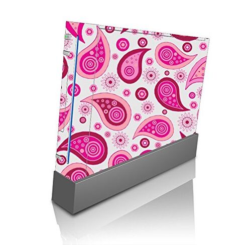 Pink Paisley Fun Design Pattern Vinyl Decal Sticker Skin by Debbie's Designs for Wii Console in Saudi Arabia